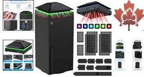 Powerful Cooling Fan for Xbox Series X - Colorful Light Strip - USB Ports