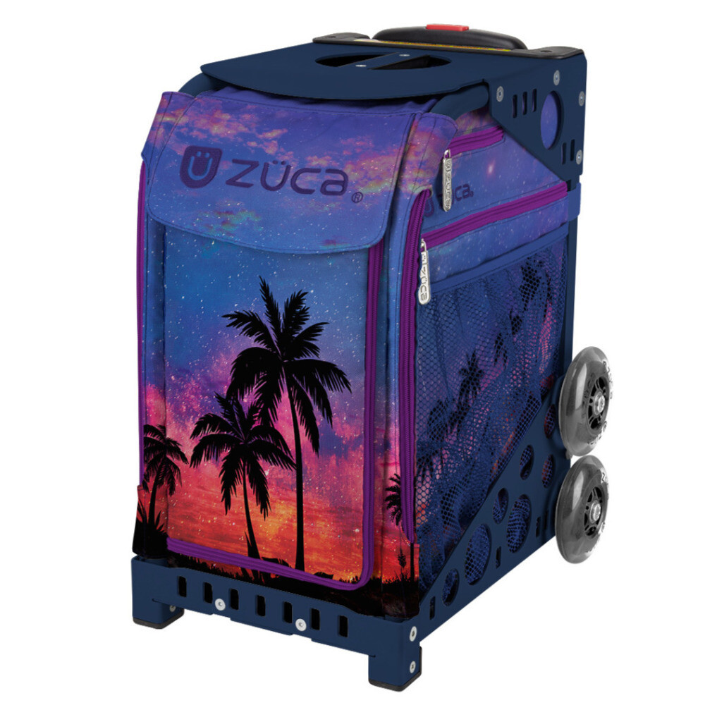 Zuca Island Life Palm Trees Sport Bag Frame Flashing Wheels (Navy