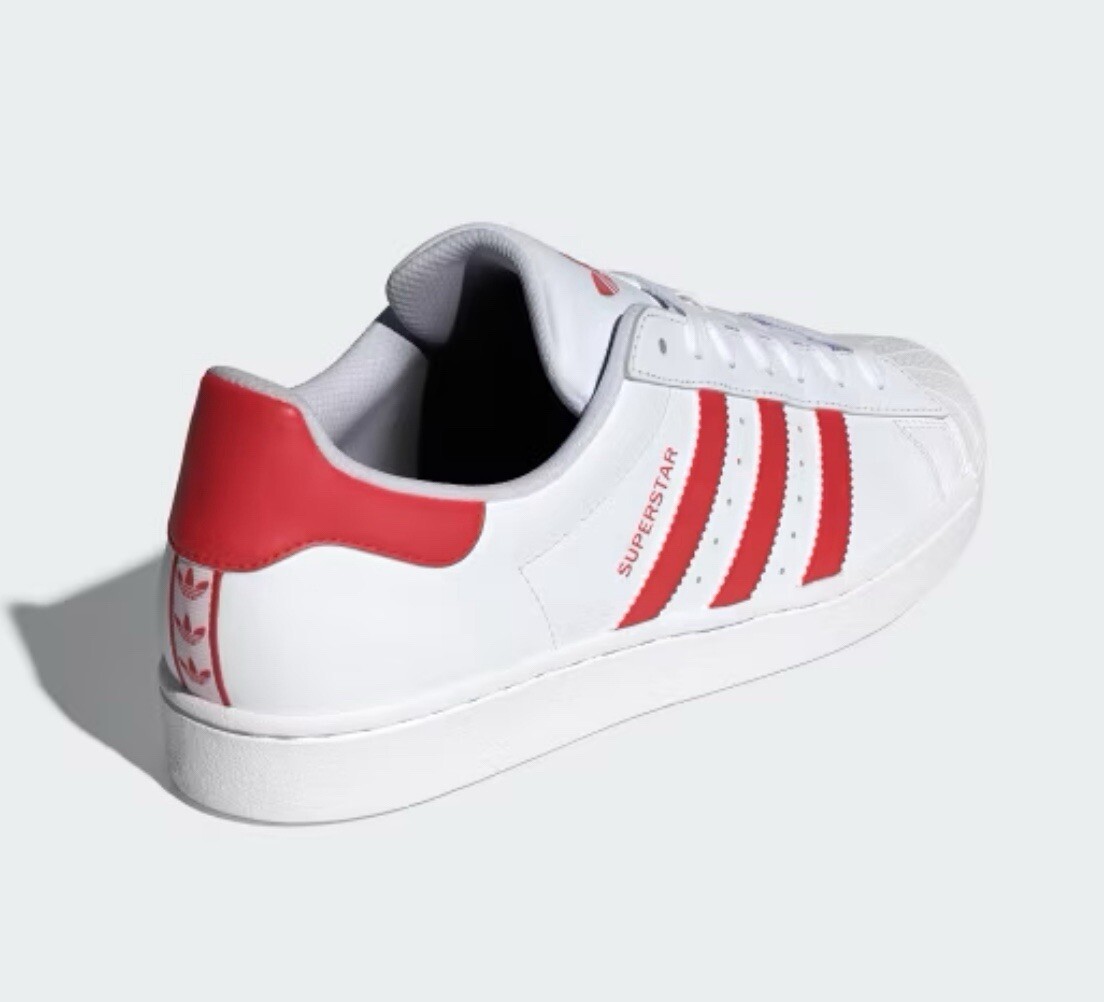 NEW AUTHENTIC ADIDAS ORIGINALS SUPERSTAR "CLOUD WHITE VIVID RED" SHOES US  9.5 | eBay