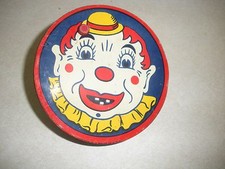 vintage children's noise maker tin metal clown Life of the party Kirchof NICE