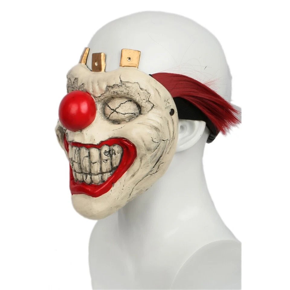 Xcoser Twisted Metal Sweet Tooth Mask Killer Clown Cosplay Props Resin Halloween - Image 3 of 4