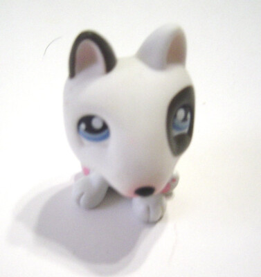 Littlest Pet Shop Bull Terrier No Puppy Dog Black White Spot Blue Eyes 