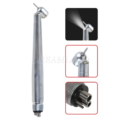 Dental 45 Degree LED High Speed Handpiece Turbine Push Button 4 Holes NSK Style