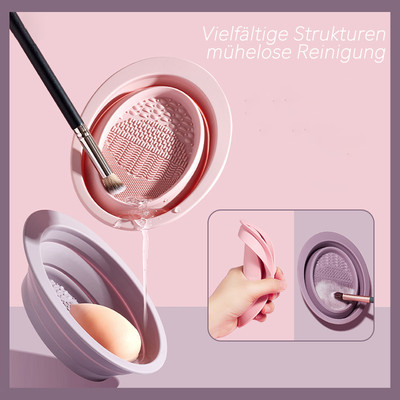 Make-up Pinsel Reinigungsmatte Aus Silikon – Mit Saugnapf & Verschiedenen Texturen – Für Alle Pinsel & Schwämme, Lila & Grau