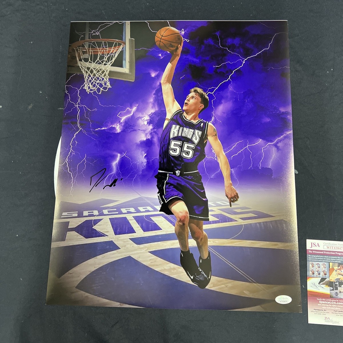 Jason Williams Sacramento Kings Signed 16X20 Dunking Thunder 