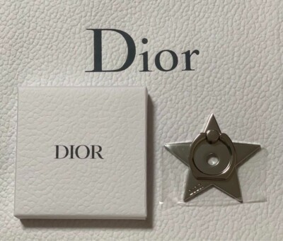 Christian Dior Phone Ring Finger Holder Novelty Star Motif Silver