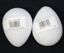 Pair FloraCraft Styrofoam Eggs, 3-13/16"x2-13/16" Craft Easter Christmas Egg-G11