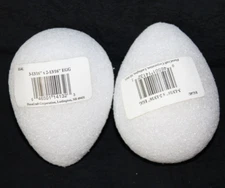 Pair FloraCraft Styrofoam Eggs, 3-13/16"x2-13/16" Craft Easter Christmas Egg-G11