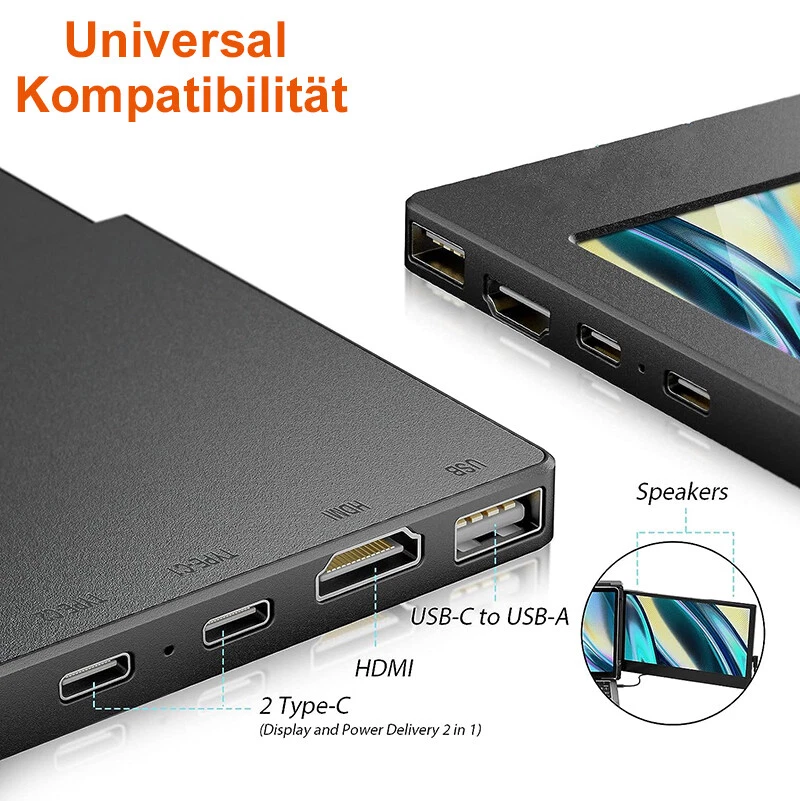 GTMEDIA Dual Triple Tragbarer HD Monitor Extender Bildschirm für 13-17,3" Laptop - Bild 3 von 4