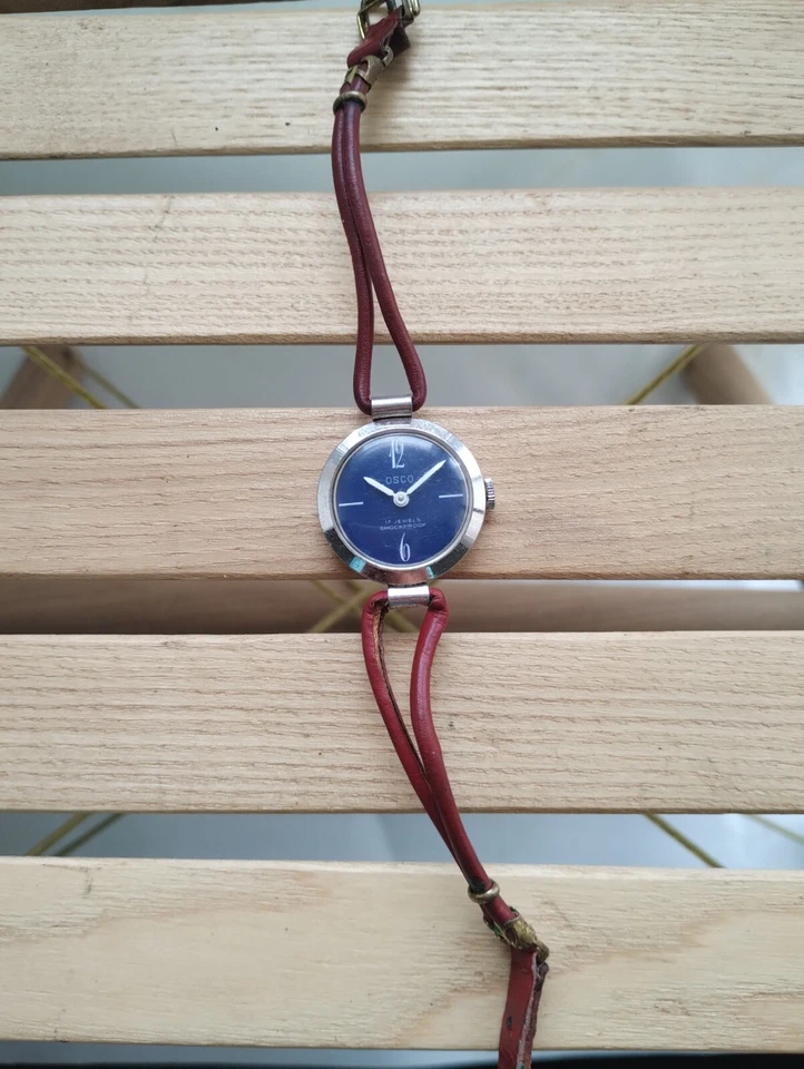 OSCO 17 joyas reloj de pulsera mecánico a prueba de golpes Alemania reloj clásico vintage Foto 3 de 4