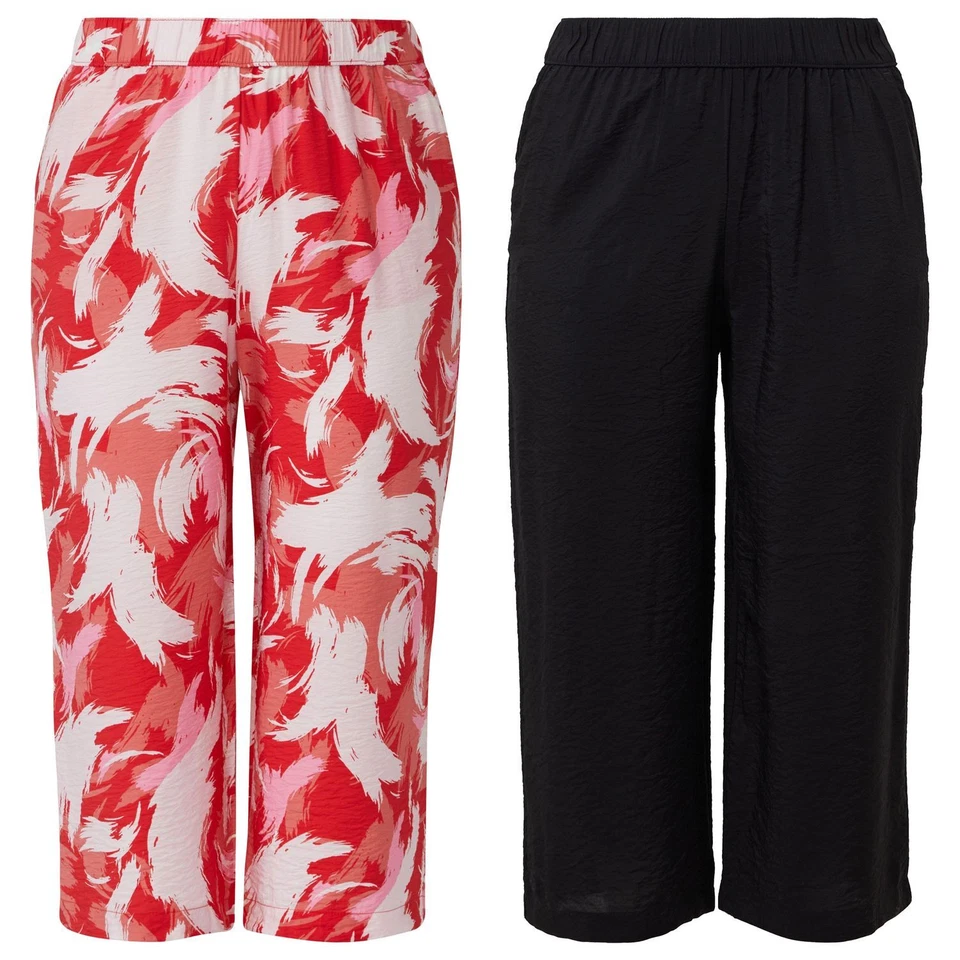 S.OLIVER Damen 7/8-lange Hose Culotte weites Bein leicht | Große Größen 44 - 54 - Bild 1 von 1