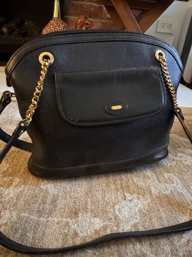 Bally Vintage Leather Chain Shoulder Bag Authentic