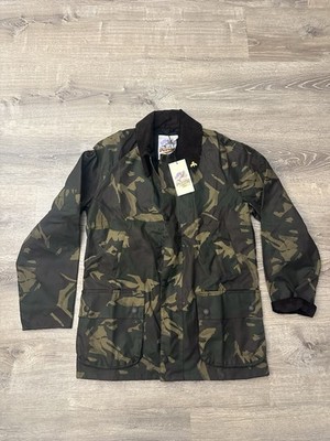 John Partridge Wax Cotton Landowner  Jacket Men s Medium Coat Camo England Pin