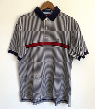 Men's Vintage 2001 Tommy Hilfiger Polo Shirt Striped Retro Sz L