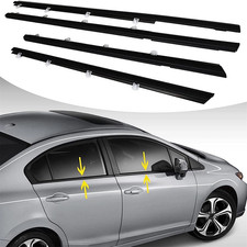4pcs Weatherstrip Window Moulding Trim Seal Belt Black For 2012-2015 Honda Civic 4pcs Weatherstrip Window Moulding Trim Seal Belt Black For 2012-2015 Honda Civic
