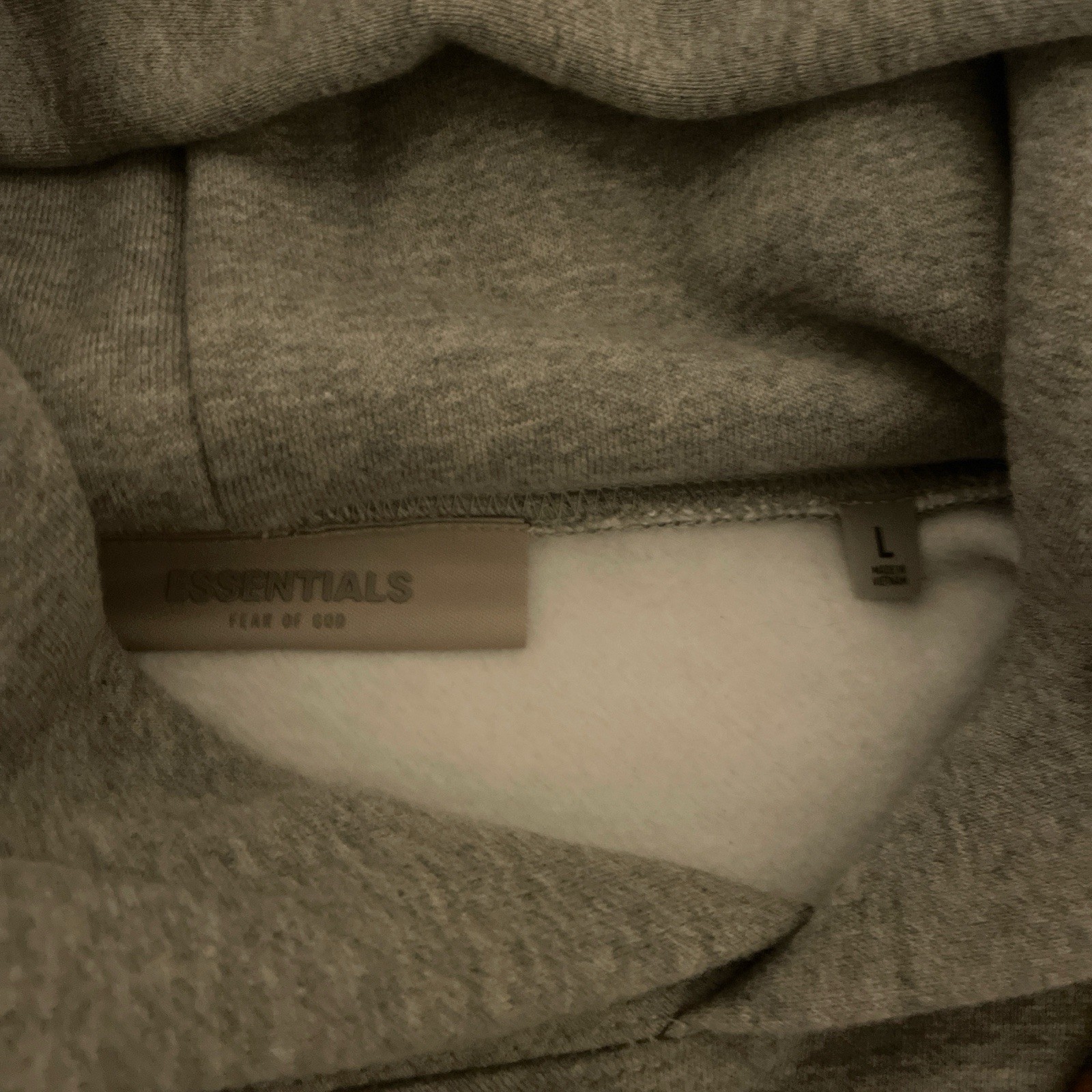 Fear of God Essentials Sweatshirt Beige Logo Design