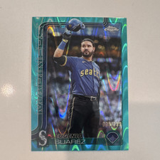 Topps 2022 Chrome Update Eugenio Suarez Aqua RayWave Mariners #USC125 /299
