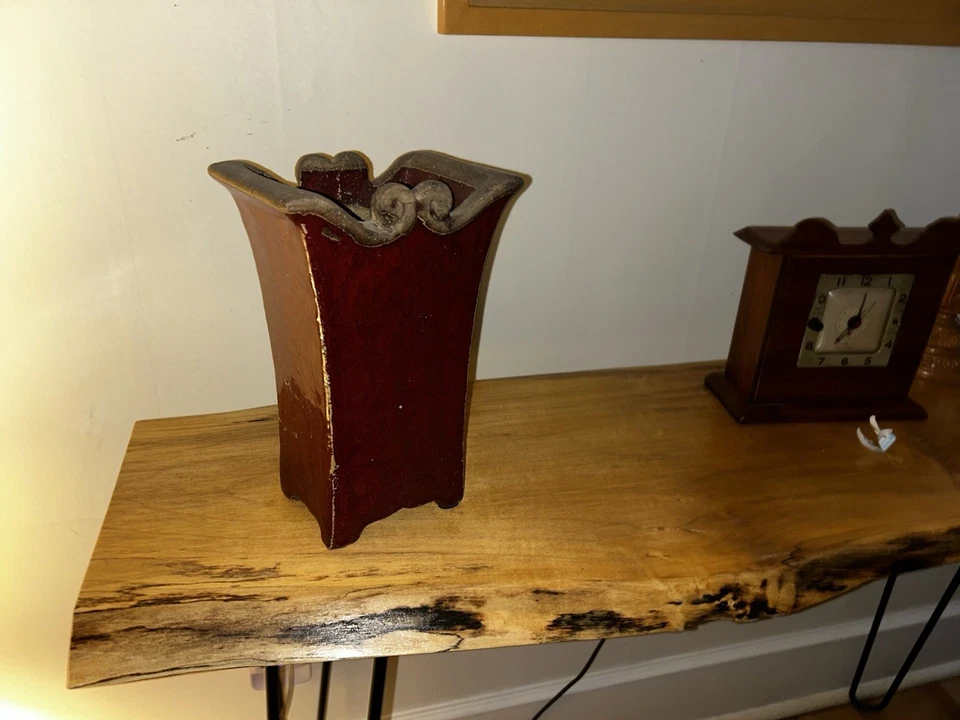 10,2" orientalische Terrakotta schwere rote Ton Fengshui Flasche Vase - Bild 2 von 4