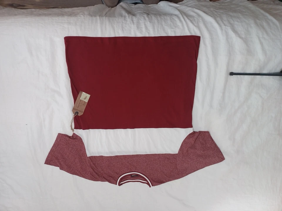 Camiseta Pullover Hudson Barrow Para Hombre Talla 2X Borgoña Lt Wt Manga Corta *LEER Foto 4 de 4