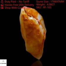 Natural Fire Opal Handmade Gemstone Necklace Supply Rough 4.00 Cts 17x8x7 mm