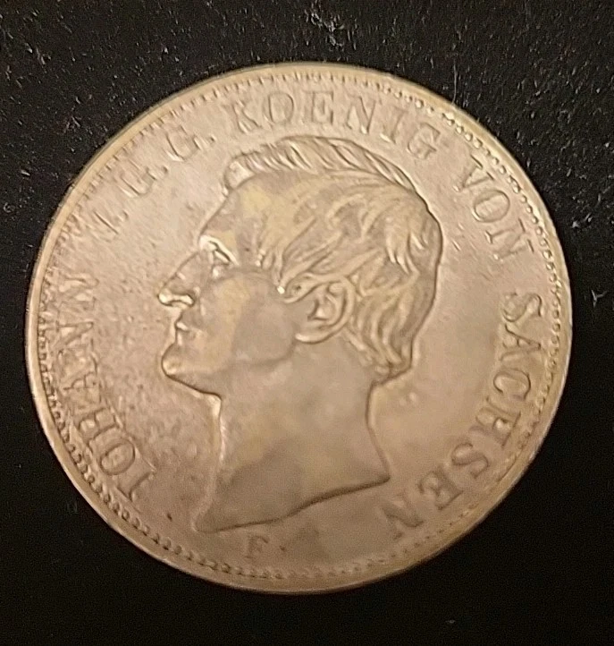 Thaler 1855 F "Mining" (Saxony-Albertine, John) - Image 2 of 4