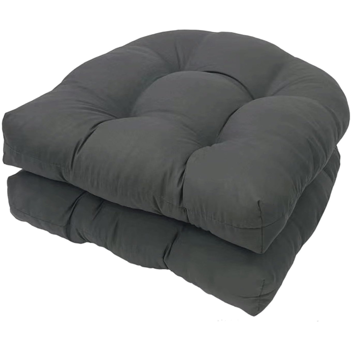 Outdoor Sitzkissen 48x48cm Bodenkissen Halbrund Zweier Set grau