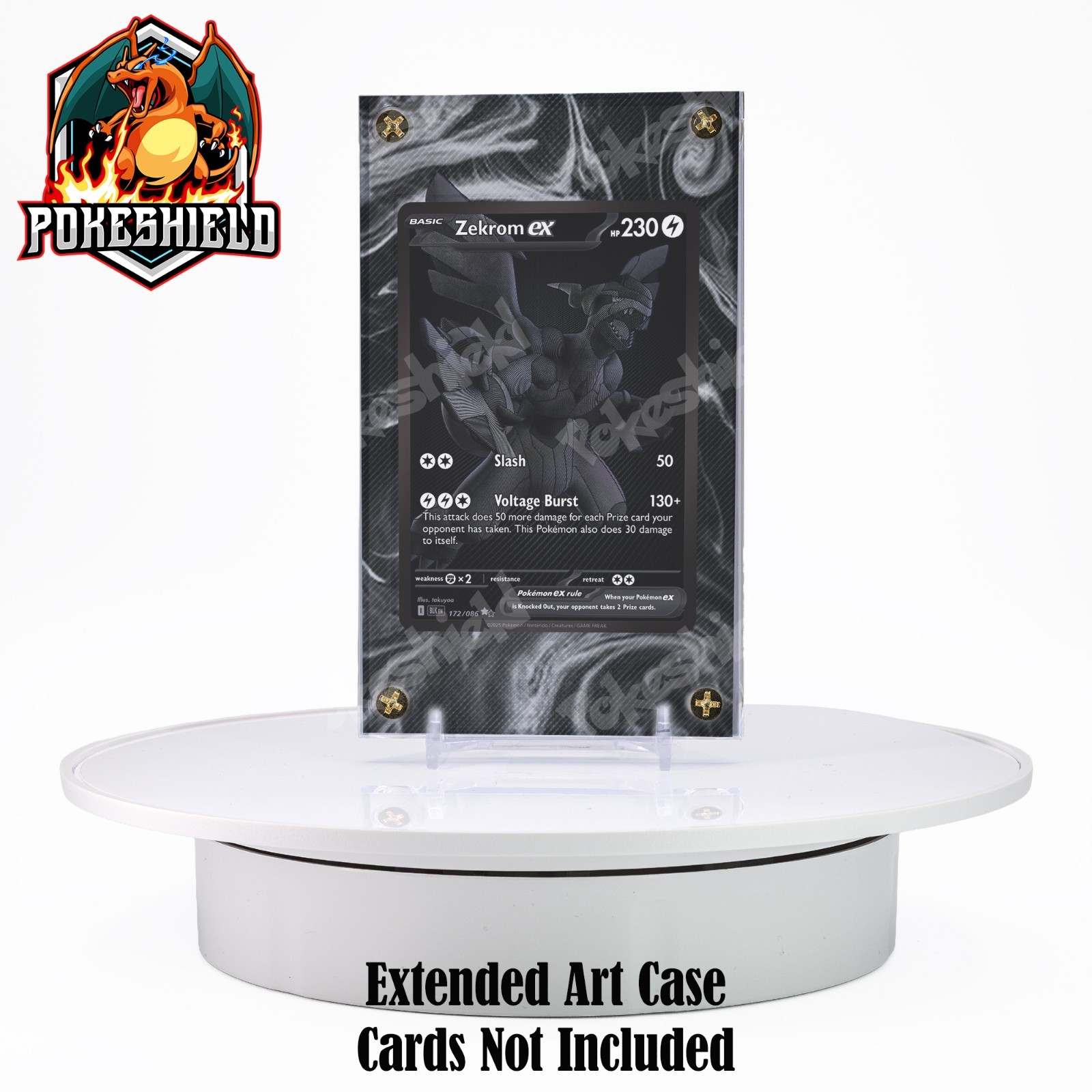 Zekrom ex 172/086 Pokémon Display Case • Extended Art • CARD NOT INCLUDED