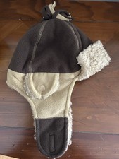 Baby Gap Trapper Hat With Ear Flaps Lined With Sherpa Size M/L 4-5Y Brown/Beige