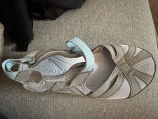 Explore24 Women's Beige Mesh Strappy Sandals Hook & Loop Strap Easy spirit