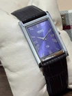 Vintage Seiko Men's Wrist Watch -Leather Strap Slim Profile -  Roman Dial