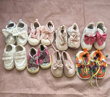 Girls Baby Shoes Mixed Lot US 9.5 Multicolor Synthetic Lace-Up Bow Glitter