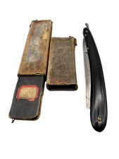 J R Torrey Straight Razor Worcester Mass With Case Vintage Mens 6" Long Folded