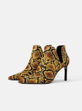 Zara Animal Print Mid Heel Ankle Boots Stiefeletten High Heels  40 NEU m ETIKETT