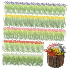 100 Pcs Baby Breath Flowers Artificial, 3.74in Fake Babys Breath, 5 Colors