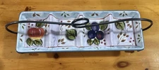 Heritage BLACK FOREST Fruits 4 Section Condiment Serving Tray with Metal Rack
