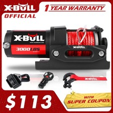 X-bull Electric Winch 3000lb 12v Synthetic Rope Towing Boat 4wd Atv Utv Off-road X-bull Electric Winch 3000lb 12v Synthetic Rope Towing Boat 4wd Atv Utv Off-road