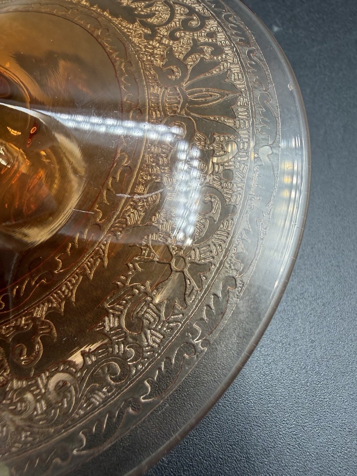 Depression Stick 1930's VTG Fostoria Amber Depression Glass Footed Candle Stick Holders ...