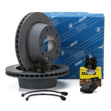 SEBRO Bremsscheiben + TEXTAR Beläge Wako für PORSCHE 911 3.2 / SC Carrera hinten