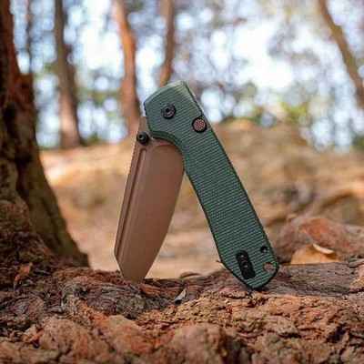 VOSA2929 Vosteed Raccoon 2.0 Modified Sheepsfoot Blade 14C28N Steel Green G10 Ha