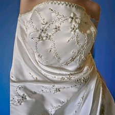 NWT pure white satin Aline wedding dress size 14 never worn never altered