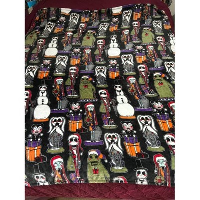 The Big One Plush Throw Blanket Unisex 60x70 Nightmare Before Christmas Black