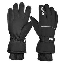 Unisex Waterproof Winter Gloves Touchscreen,Windproof Thermal Ski Large Black