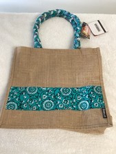 NWT Freeset large jute Cloth tote bag beach bag