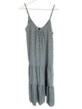 Yoins Soft Boho Blue Floral Tiered Maxi Dress 