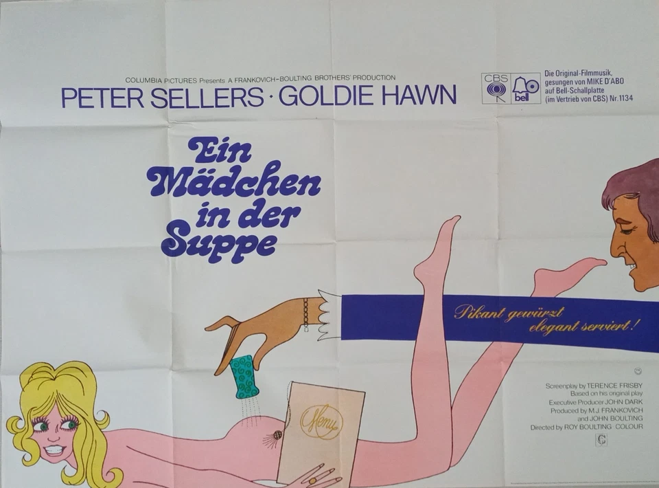 P341 Kinoplakat EIN MÄDCHEN IN DER SUPPE Peter Sellers, Goldie Hawn 1971 QUAD #2 - Bild 2 von 4
