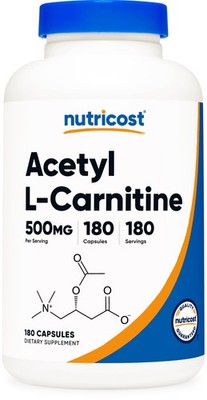 Nutricost Acetyl L-Carnitine 500mg, 180 Capsules - Non-GMO and Gluten Free