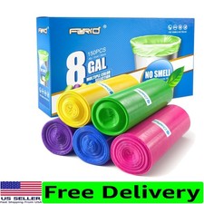 150 Count Unscented 8 Gallon Trash Bags - Strong, Multicolor, and Eco-Conscious