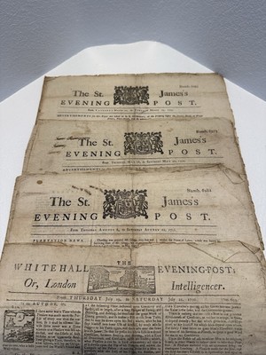 1750s St. James Evening Post and Whitehall Newspaper, 4 Editions