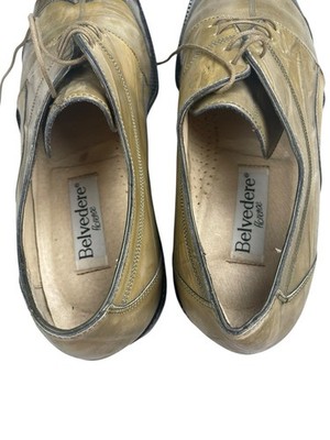 Belvedere Florence VTG Crocodile Dress Shoes Men 12M Olive 