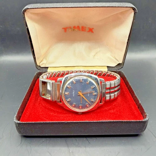 Vintage 1970s Timex Electric Men's Watch Retro Works with Box Please Read